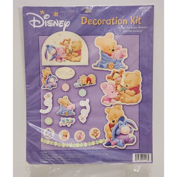 Vintage Disney Hallmark Winnie The Pooh Baby Shower Decoration Kits (3) - Picture 4 of 9